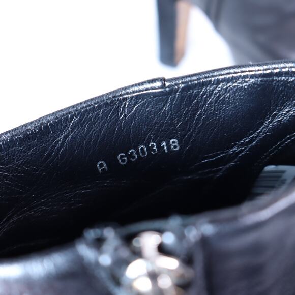 CHANEL Classic Leather Ankle Booties Black Suede Blocked Heel Women's 36.5C/US 6 - Picture 9 of 10